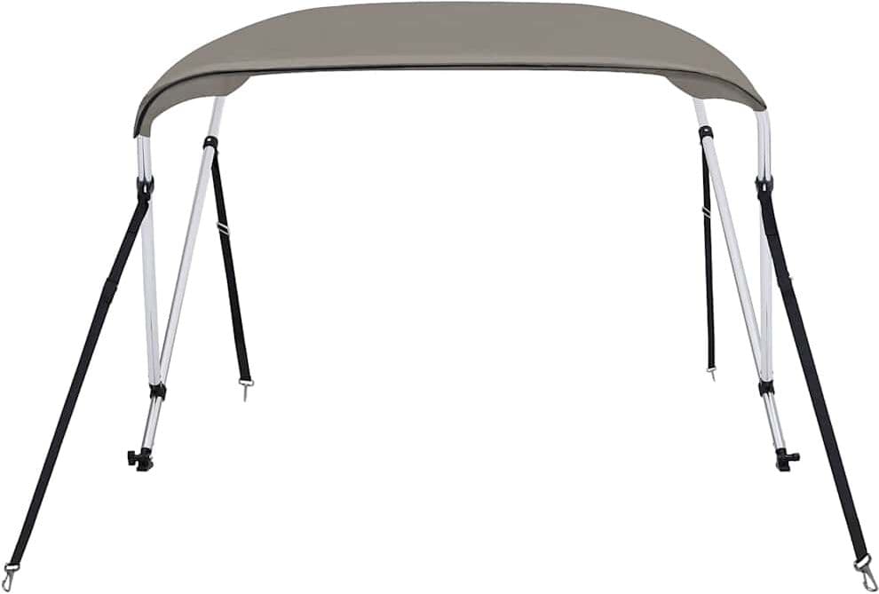 vidaXL Auvent bimini à 2 arceaux gris 150x120x110 cm