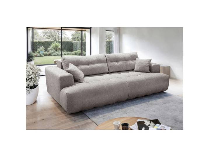Mid.you Bigsofa Tino, Mokka, Kunststoff, teilmassiv, 4-Sitzer, Füllung: Schaumstoffflocken,Schaumstoffflocken, 279x90x137 cm, Stoffauswahl, Rücken echt, Armteil links, rechts, Wohnzimmer, Sofas & Couches, Sofas, Bigsofas