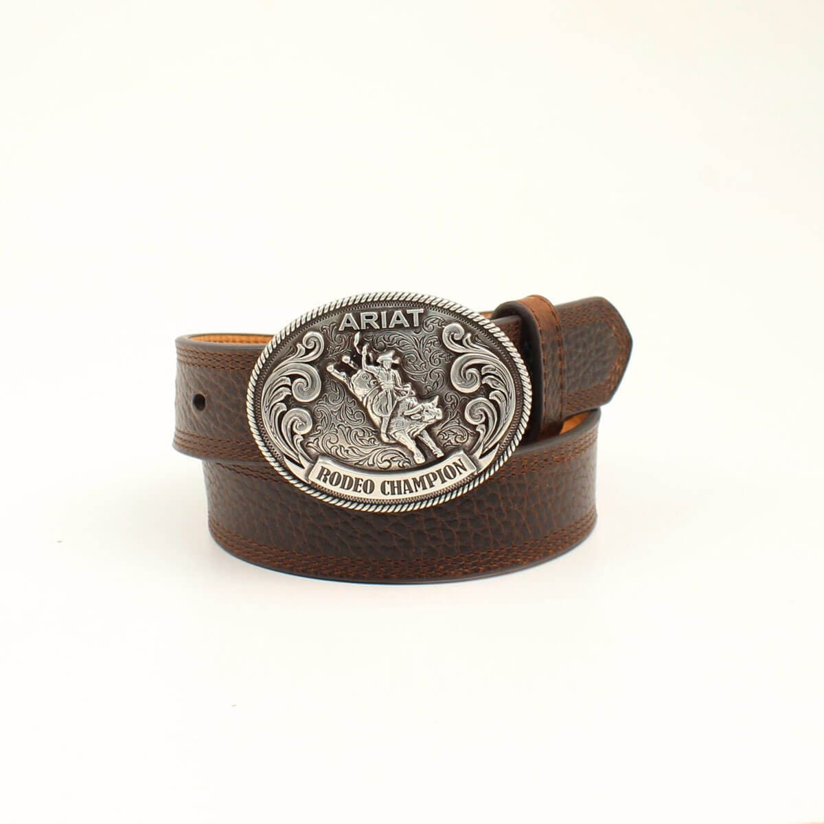 Kid's Rodeo champ buckle belt in Dark Brown Leather, Size: 20 by Ariat