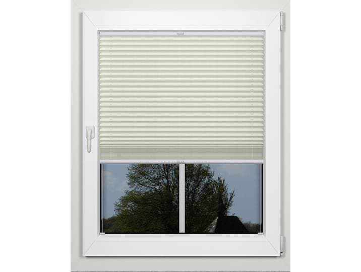 Plissee INDEKO simple, mit Bohren, Sichtschutz und LIchtdurchlässig , grau (grau, weiß), B:97cm H:130cm, Obermaterial: 94% Polyester, 6% sonstige Fasern, Plissees, Plissee, nach Maß