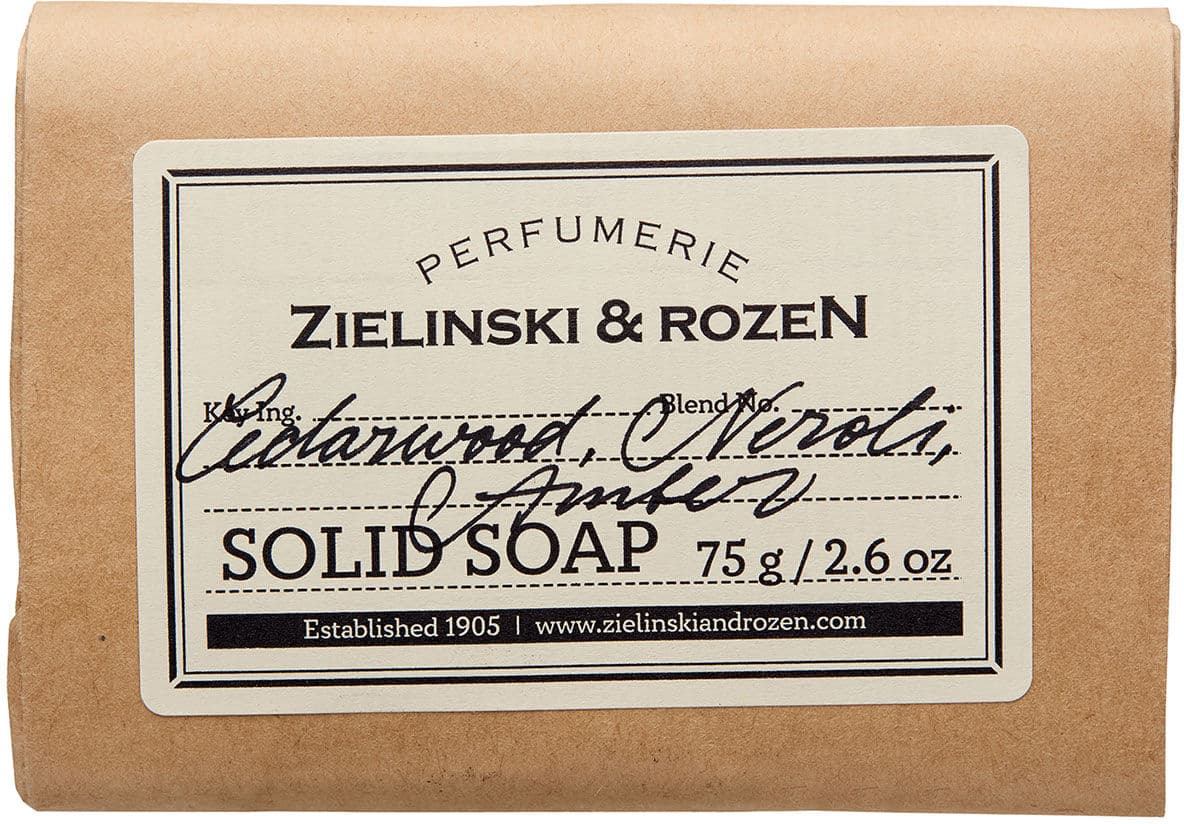 ZIELINSKI & ROZEN Cedarwood, Neroli, Amber Solid Soap 75g