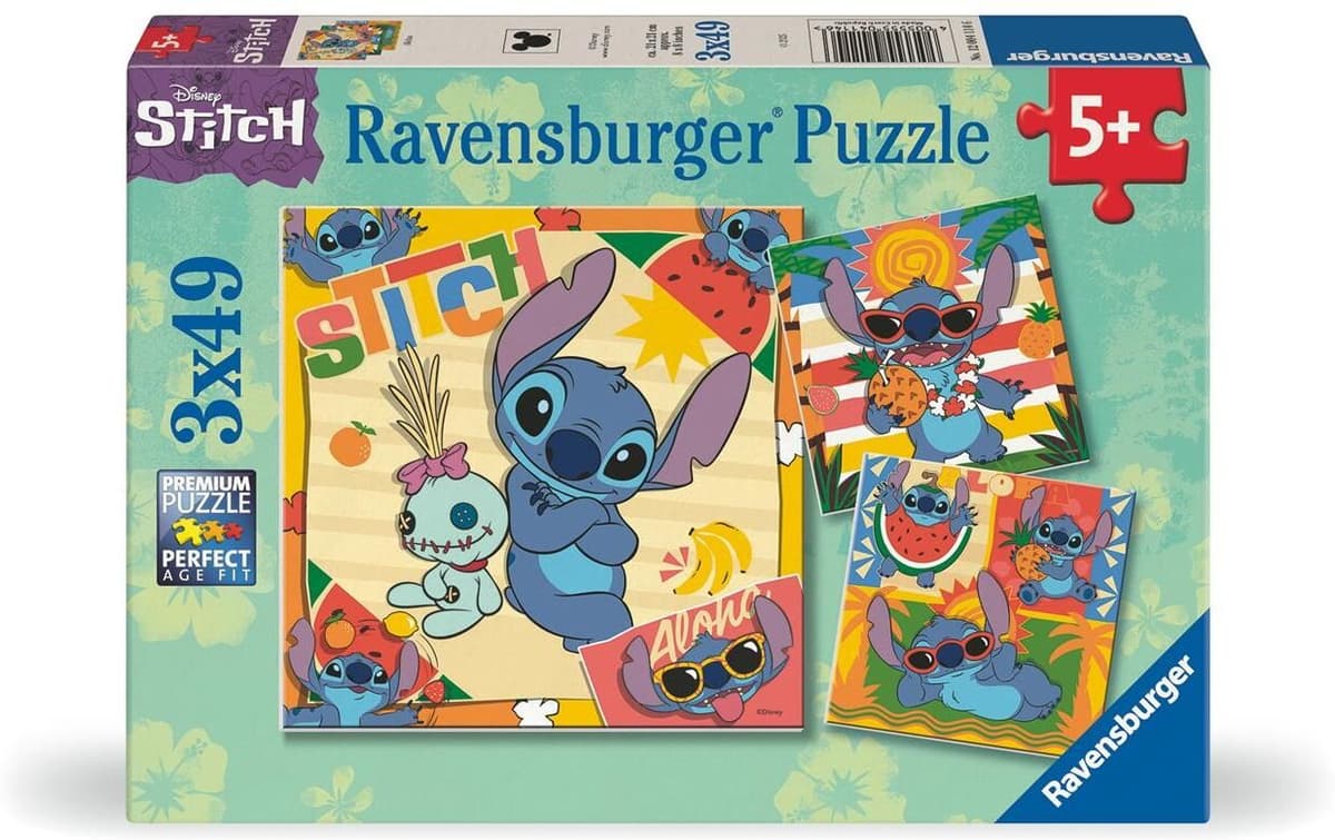 Ravensburger Disney Puzzle: Stitch - Aloha (3x49 pcs) (12004114)