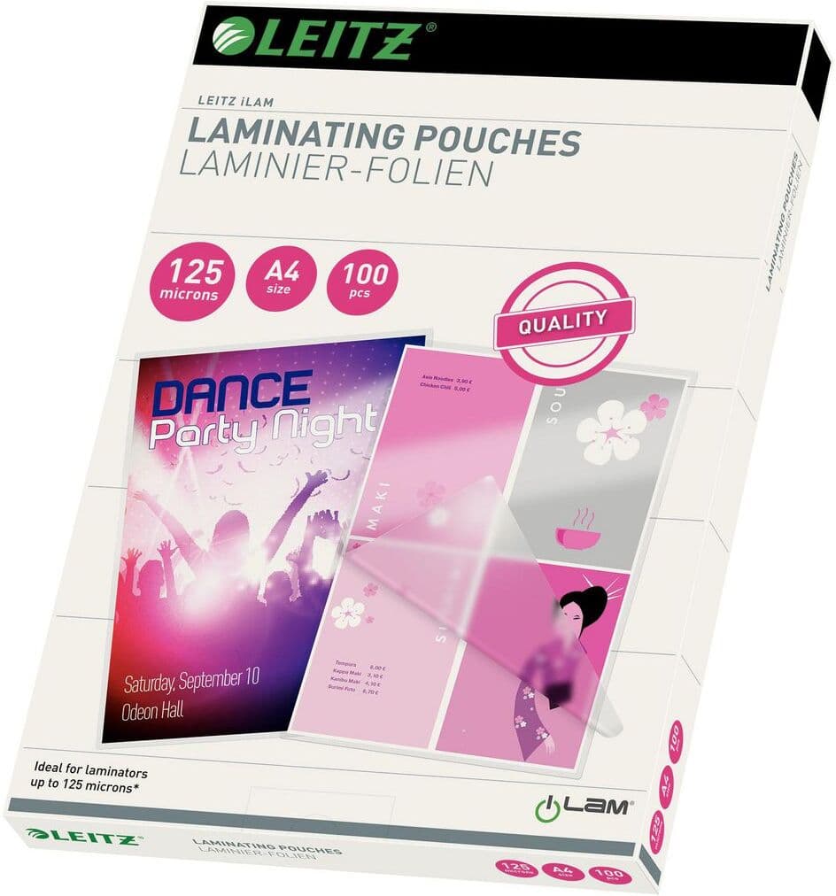 LEITZ Laminat A4 125mic klar 100/fp