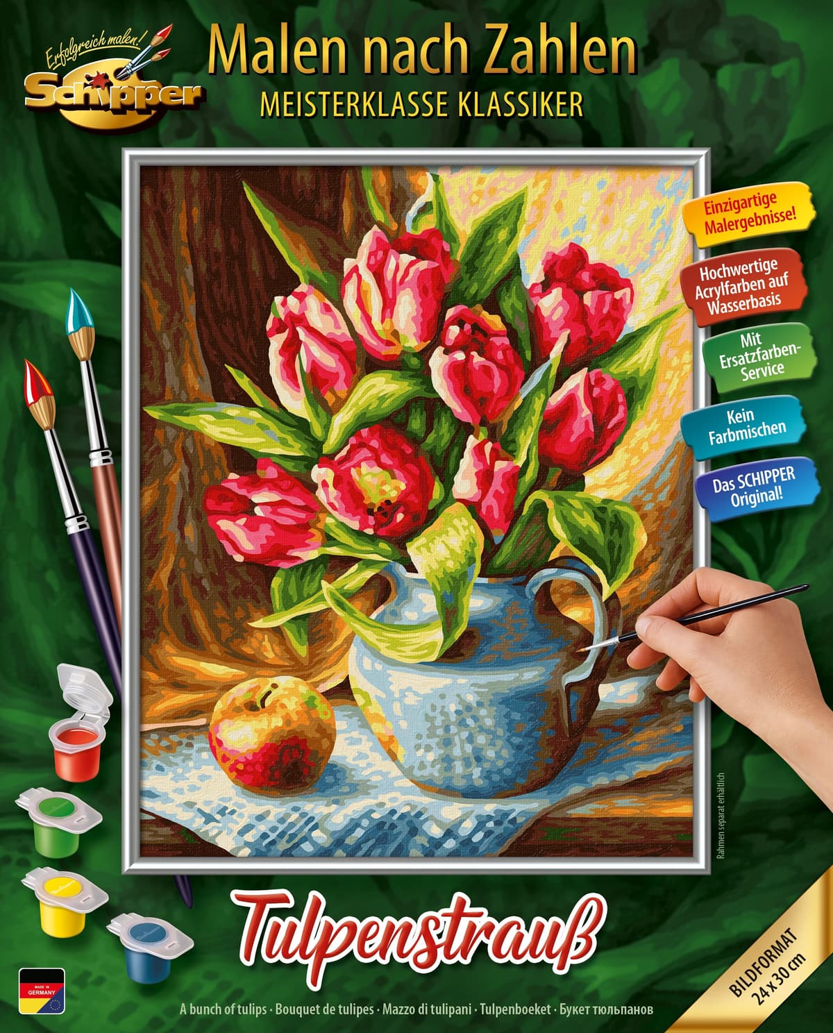 Malen nach Zahlen SCHIPPER "Meisterklasse Premium - Tulpenstrauß", bunt, Malvorlagen, KinderB:24cm H:30cm, Malen nach Zahlen, Made in Germany, B:24cm H:30cm