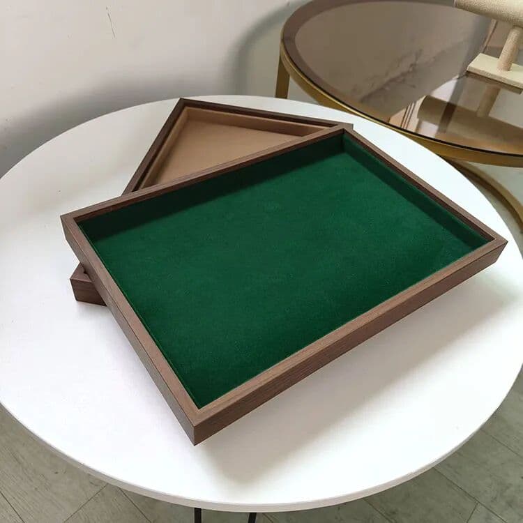 others Green Velvet Jewelry Tray Necklace Ring Box Watch Hair Accessories Photo Plate Jewelry Display Stand Square Simple Style