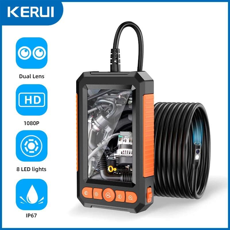 KERUI Dual/Single Lens 2MP Endoscope Camera 4.3 IPS Screen Waterproof Camera Borescope for Pipe Inspection Car Repair