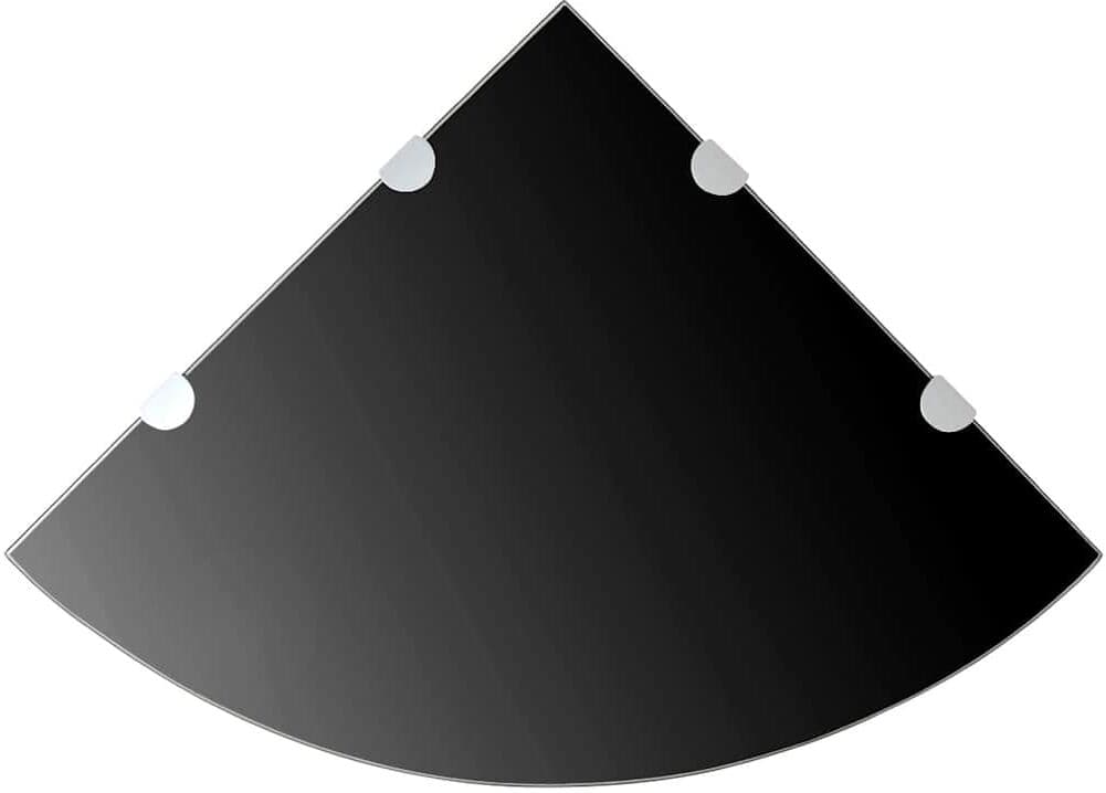 vidaXL Étagères d'angle 2 pcs et supports chromés Verre Noir 45x45 cm