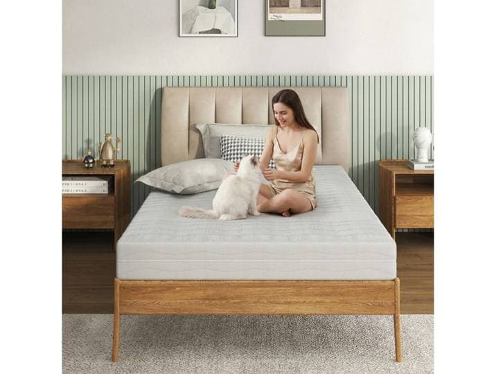 WOVREO Matelas 120 x 200 cm 18 cm ergonomique en mousse froide à mémoire de forme blanc