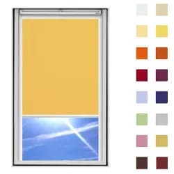 Dachfensterrollo guenstig nach Maß, Stoff Polyester, Farbe gelb, mit Kassette oder als Springrollo, weitere 120 Farben im Shop