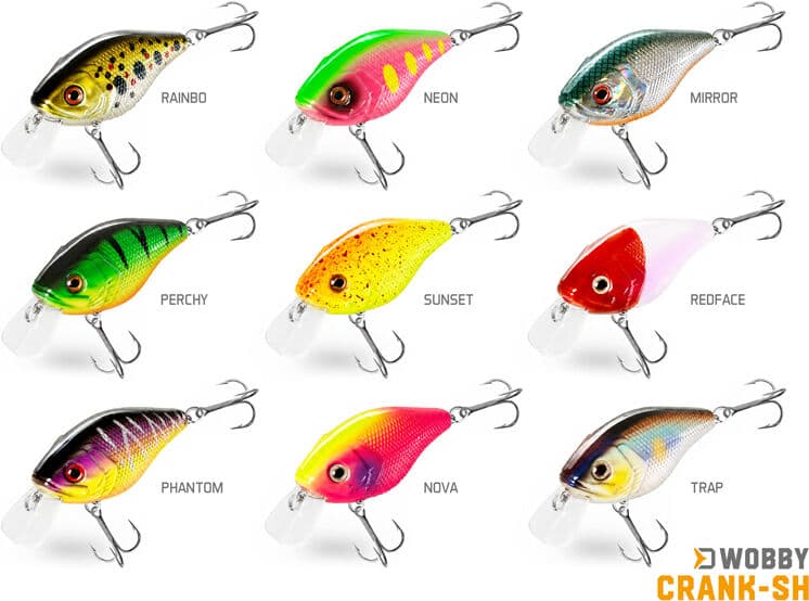 Poisson-nageur Delphin WOBBY CRANK-SH 8g/5cm/Float./REDFACE 8g/5cm/Float./REDFACE