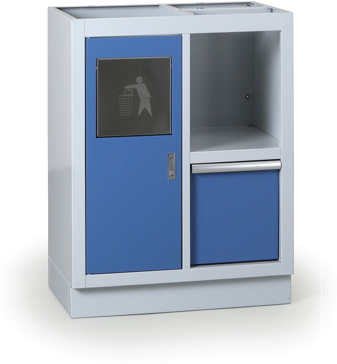 B2B Partner Szafka warsztatowa z koszem na śmieci do blatu G2, 680 x 455 x 910 mm, niebieski