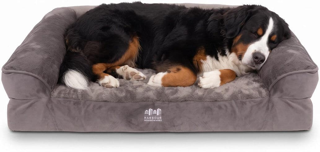 Harbour Housewares - Non-Slip Waterproof Dog Bed Grey Extra-Large
