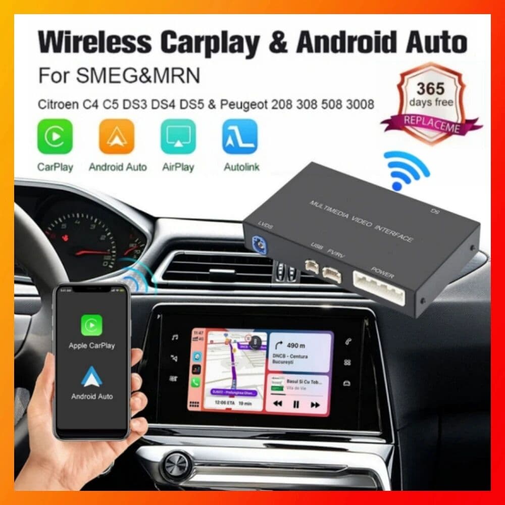 LEXXSON For Peugeot Citroen Wireless Carplay Adapter Android Auto Module SMEG MRN 208 308 508 3008 C3 C4 DS3 DS5 Support Reverse Camera