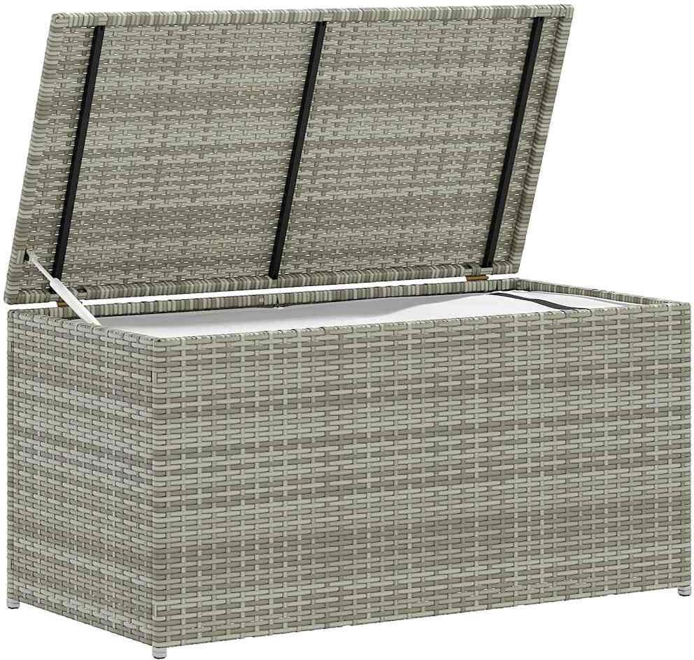 vidaXL Boîte de rangement de jardin résine tressée 100x50x50 cm gris