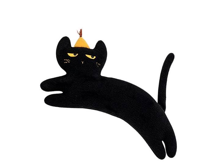 Kattenkussen met cacao - Zwarte kat - 80 cm