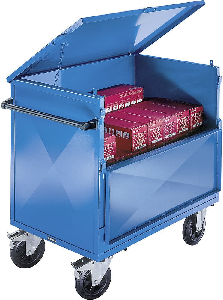 Kastenwagen, Wände aus Stahlblech, mit Deckel, LxB 1050 x 700 mm eurokraft pro