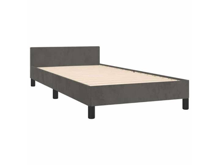 2026 d'été@Cadre de lit simple - Sommiers à lattes - pour adulte - sans matelas - gris foncé 90x190cm velours 2107