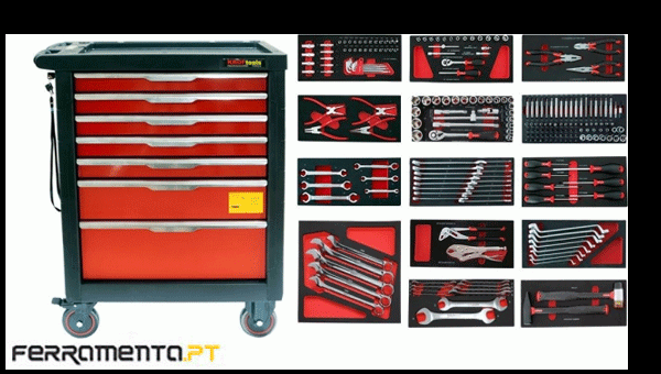Carro de Ferramentas 7 Gavetas 237Pcs Kroftools 8500