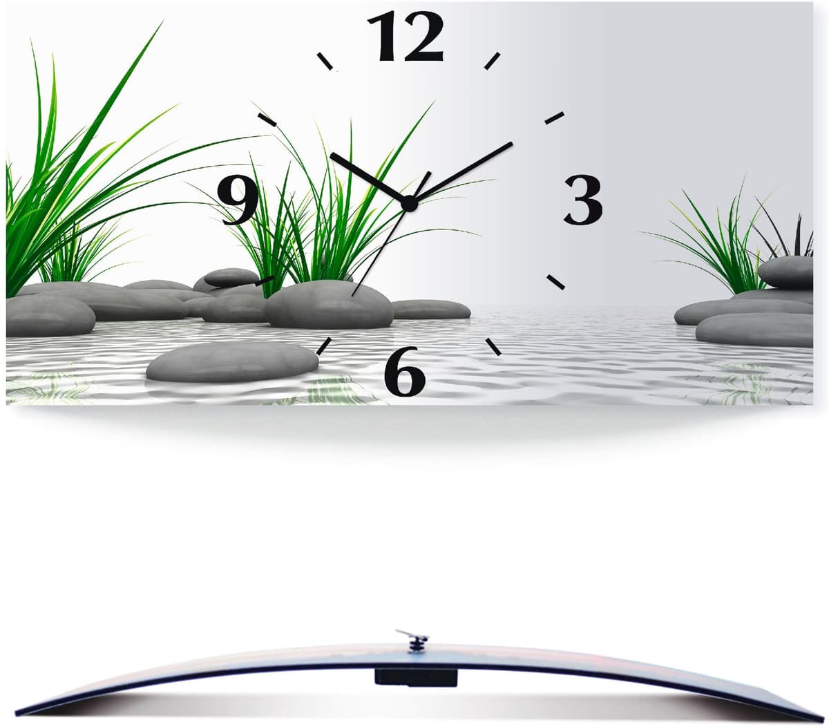 Wanduhr ARTLAND "3 D Steine", weiss (weiß), B:50cm H:25cm T:0,3cm, Wanduhren, Wanduhr, wahlweise mit Quarz- oder Funkuhrwerk, lautlos ohne Tickgeräusche weiß B/H/T: 50cm x 25cm x 0,3cm, Quarzuhr