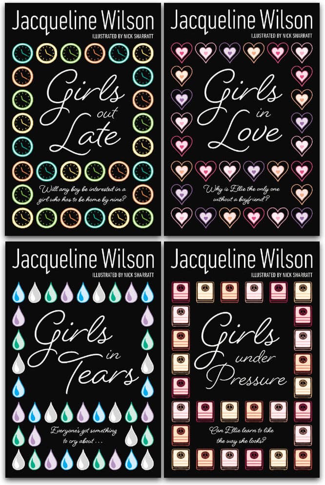 Corgi Childrens Jacqueline Wilson Girls Series 4 Books Collection Set (Girls in Love, Girls in Tears, Girls Under Pressure, Girls Out Late) - Love, Friendship & Growi