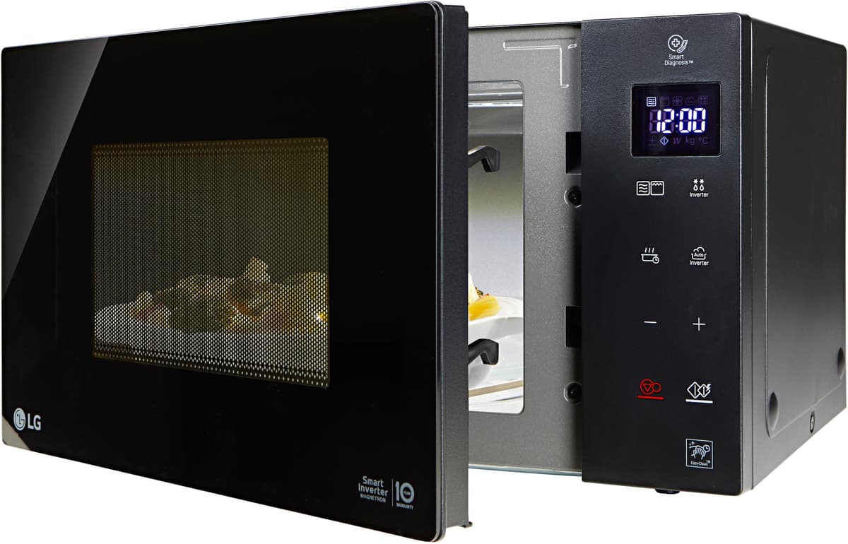 LG Mikrowelle "MH 6535 GIS", schwarz, B:47,6cm H:27,2cm, Mikrowellen, echte Glasfront, Mikrowelle