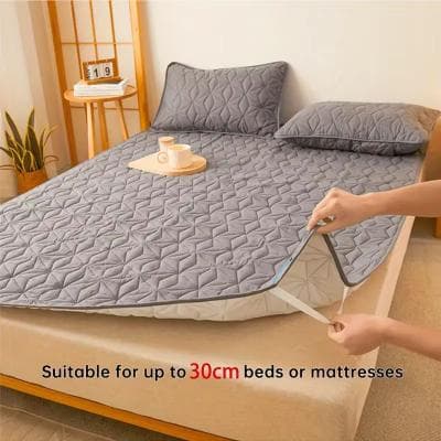 Inspired Finds Breathable Waterproof Mattress Protector With Elastic Straps Noiseless Deep Pocket Cover Pad grey 120x200cm
