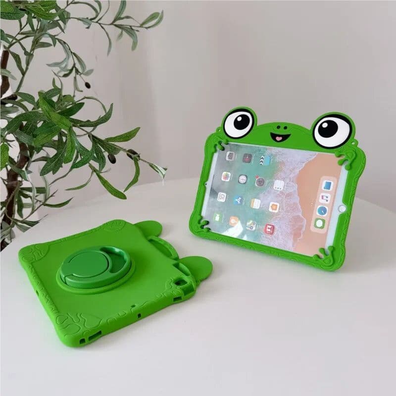 Potdemiel 3D Cute Frog Kids Silicone Tablet Case For Samsung Tab A 8.0 T290/T295/T297 A7 Lite T220/T225 A9 A11 X110/X115/X117 8.7inch Case