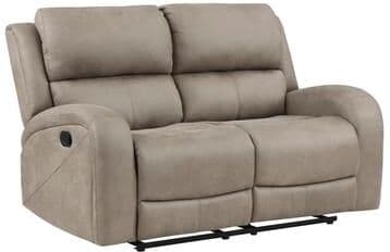 "Fremont & Park Mabel 61.5"" Polished Microfiber Manual Double Reclining Loveseat"
