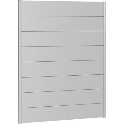 Sichtschutzelement BIOHORT, grau (dunkelgrau, metallic), H:182cm L:145cm, Stahlblech, Zaunelemente, 8 Metall-Paneele und 2 Führungsschienen, LxH: 145x182 cm