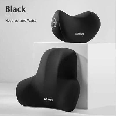 Uplifted Finds Memory Foam Car Neck And Lumbar Support Pillow Set 1 Set Black