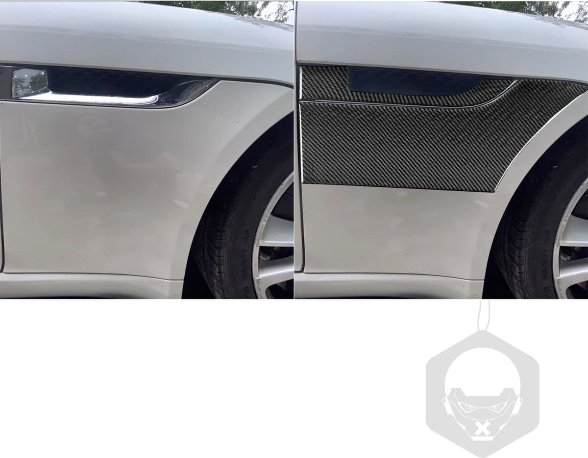 HSKCKJ Car Accessories Carbon Fiber Steering Wheel Window Lift Switch Door Handle Panel Trim Interior Sticker For Jaguar F-Type 13—25