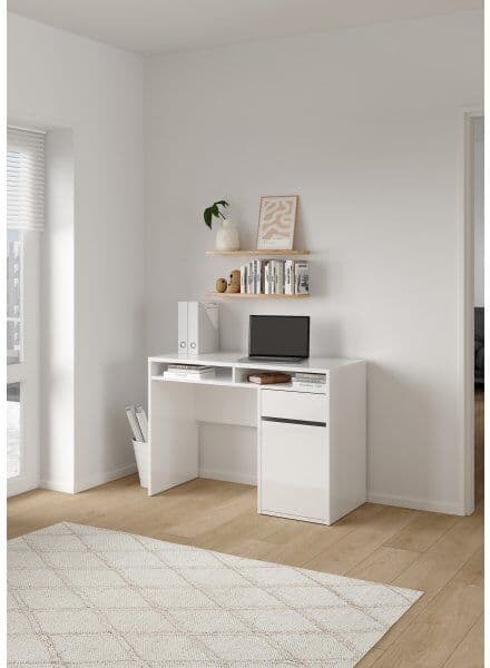 Small Officeline Skrivebord 1 Skab/1 Skuffe, Hvid