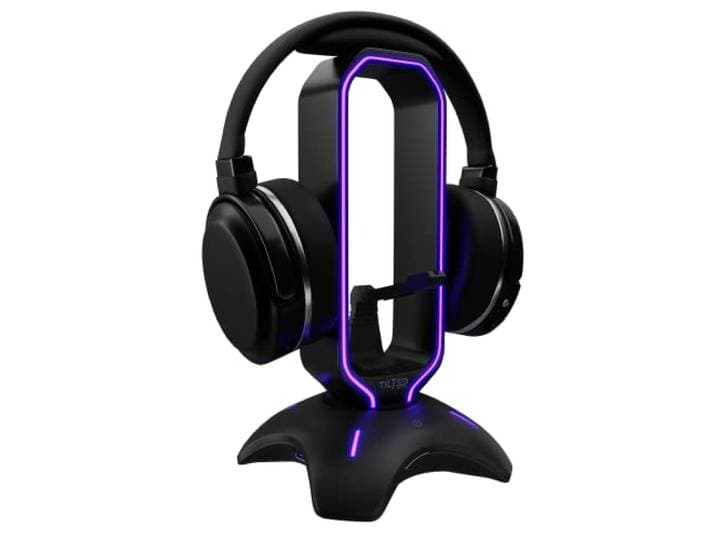 Tilted Nation RGB Headset Stand en Gaming Hoofdtelefoon Stand voor Bureau Display met Muis Bungee Cord Houder met USB 3.0 Hub voor Xbox, PS4, PC - Perfect Gaming Accessoires Gift