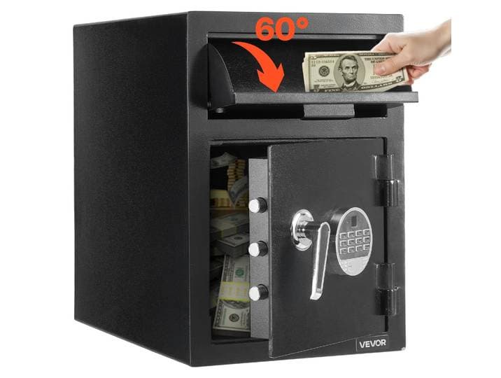 VEVOR Coffres-forts à cases 1\,2 pied cube Fallsafe avec grande fente d'introduction à l'avant\, coffre-fort d'armoire Drop avec clavier numérique & 2 niveaux & clés de rechange pour argent liquide documents bancaires