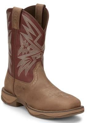 "Tony Lama Bartlett 11"" Square Steel Toe - Mens 9.5 Tan Boot E2"