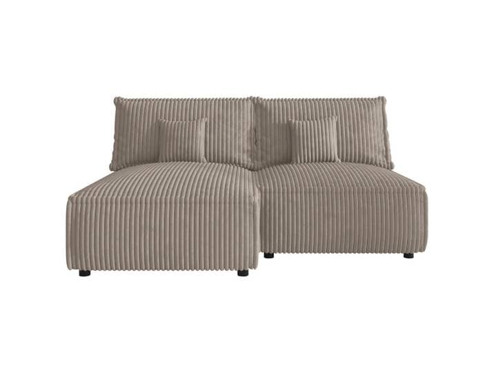 Xora Ecksofa, Beige, Kunststoff, 2-Sitzer, Füllung: Schaumstoffflocken,Schaumstoffflocken, seitenverkehrt montierbar, L-Form, 200x153 cm, Wohnzimmer, Sofas & Couches, Wohnlandschaften, Ecksofas