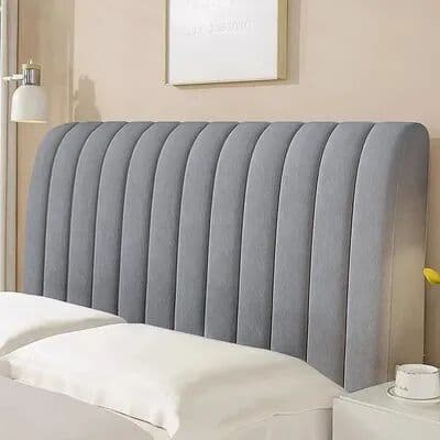 Evergreen Home Goods Luxury Velvet Bed Headboard Cover, All Inclusive Soft Thick Dust Protector, Solid Color Bedside Back Panel For Home Room dark Grey 180x70x25cm