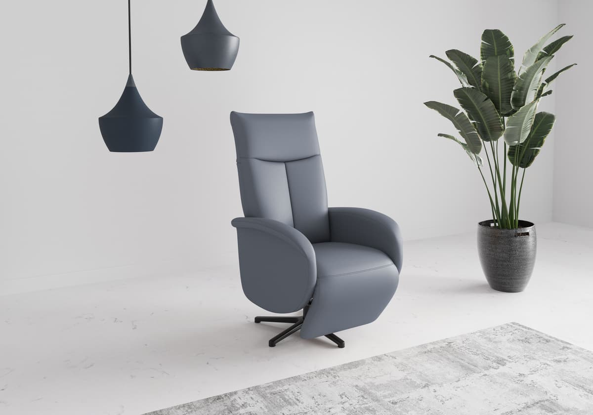 TV-Sessel SIT & MORE "Juma, inkl. Drehfunktion & Kopfteilverstellung", blau (graublau), B:75cm H:110cm T:82cm, Sessel, TV-Sessel, Höhe Armlehne 66 cm, wahlweise mit Aufstehhilfe, 2 Motoren und Akku graublau Leder,mit 2 Motoren,mit Akku,mit Aufstehhilfe,Er
