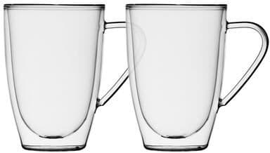 Safdie & Co. Insulated Double Wall Mug Cup Glass-Set of 4 Mugs/Cups Thermal,435ml