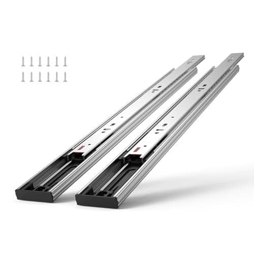 VEVOR Ladegeleiders 6 paar, 609,6 mm, Kogellager, Soft-close, Zilver, Volledig uittrekbaar, Maximale belasting 45,4 kg