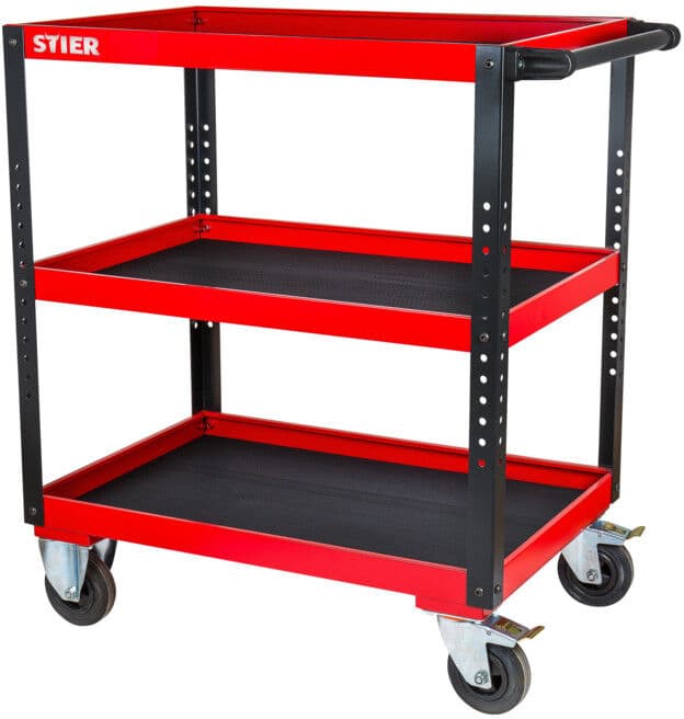 STIER Desserte de service 2 plateaux, 50kg de capacité chacun, HxLxP 969x894x543mm (904253)