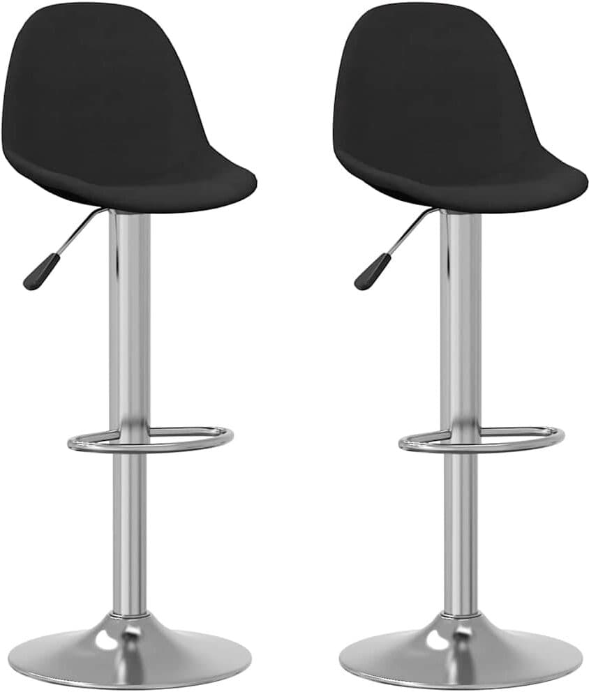 vidaXL Tabourets de bar lot de 2 noir tissu