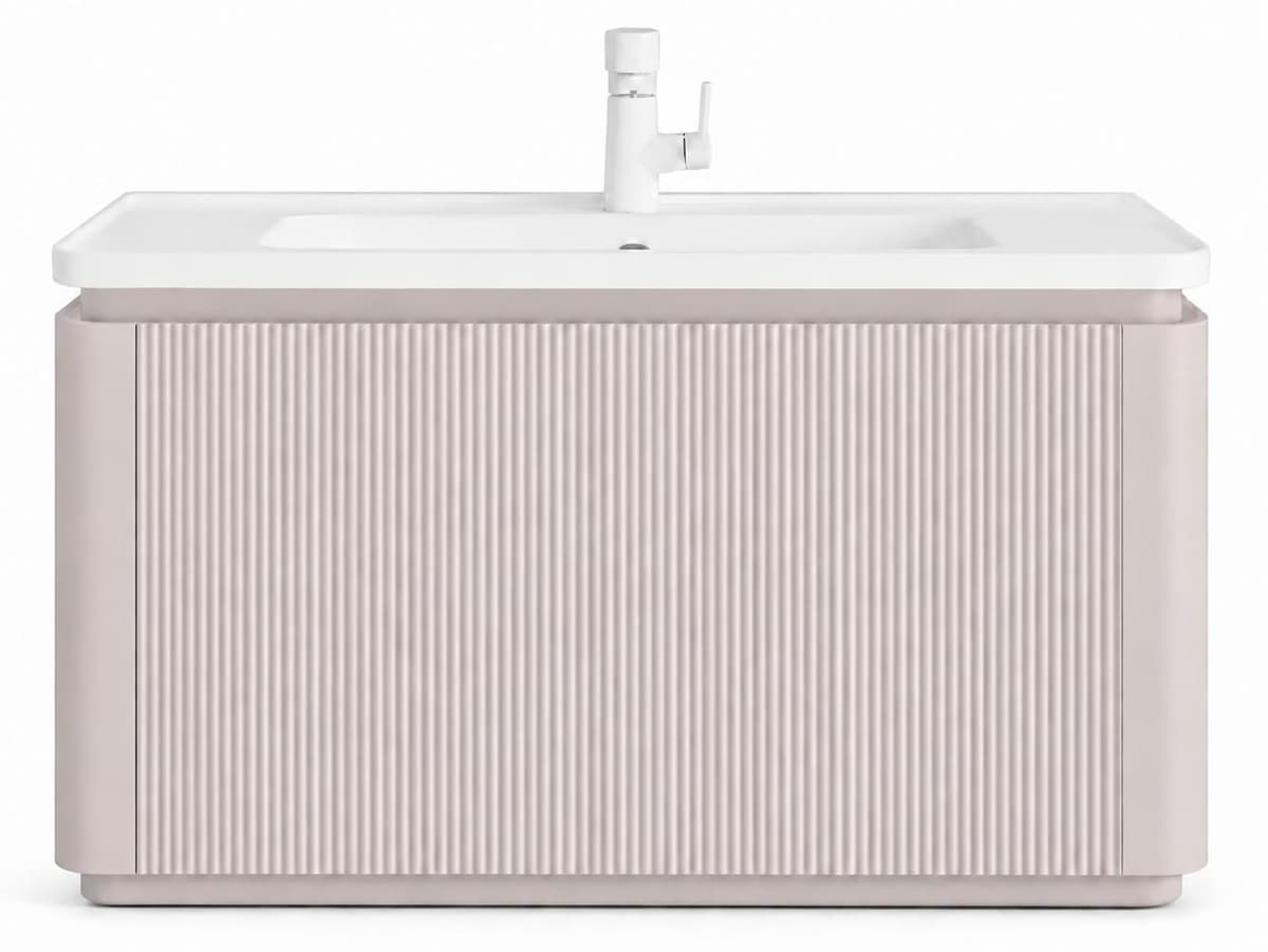 Wandhängender Waschtischunterschrank - 80 x 47 x 52 cm - Kaschmirbeige - SARIA