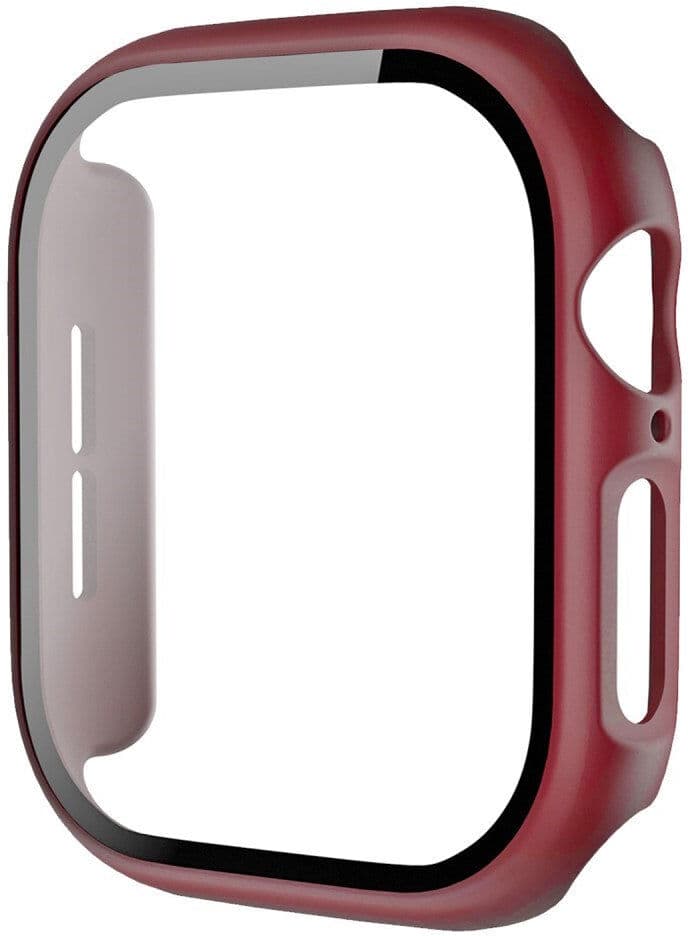 INCOVER Apple Watch 11 / 10 (46mm) Hård Plast Case m. Indbygget Skærmbeskyttelse - Mørkerød