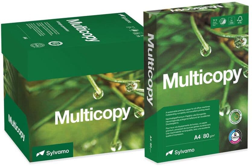 MULTICOPY Kopieringspapper A4 80g hålat 500/fp