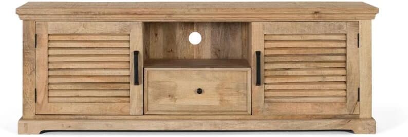 GINER Y COLOMER Mueble televisor con 2 puertas y 1 cajón en madera maciza de mango
