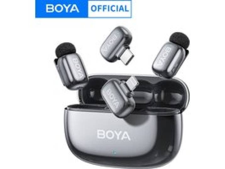 BOYA Mini 2 draadloze lavaliermicrofoon AI ruisonderdrukking mini-microfoon voor iPhone 6-14/15-17 USB-C Android-telefoon video-opname