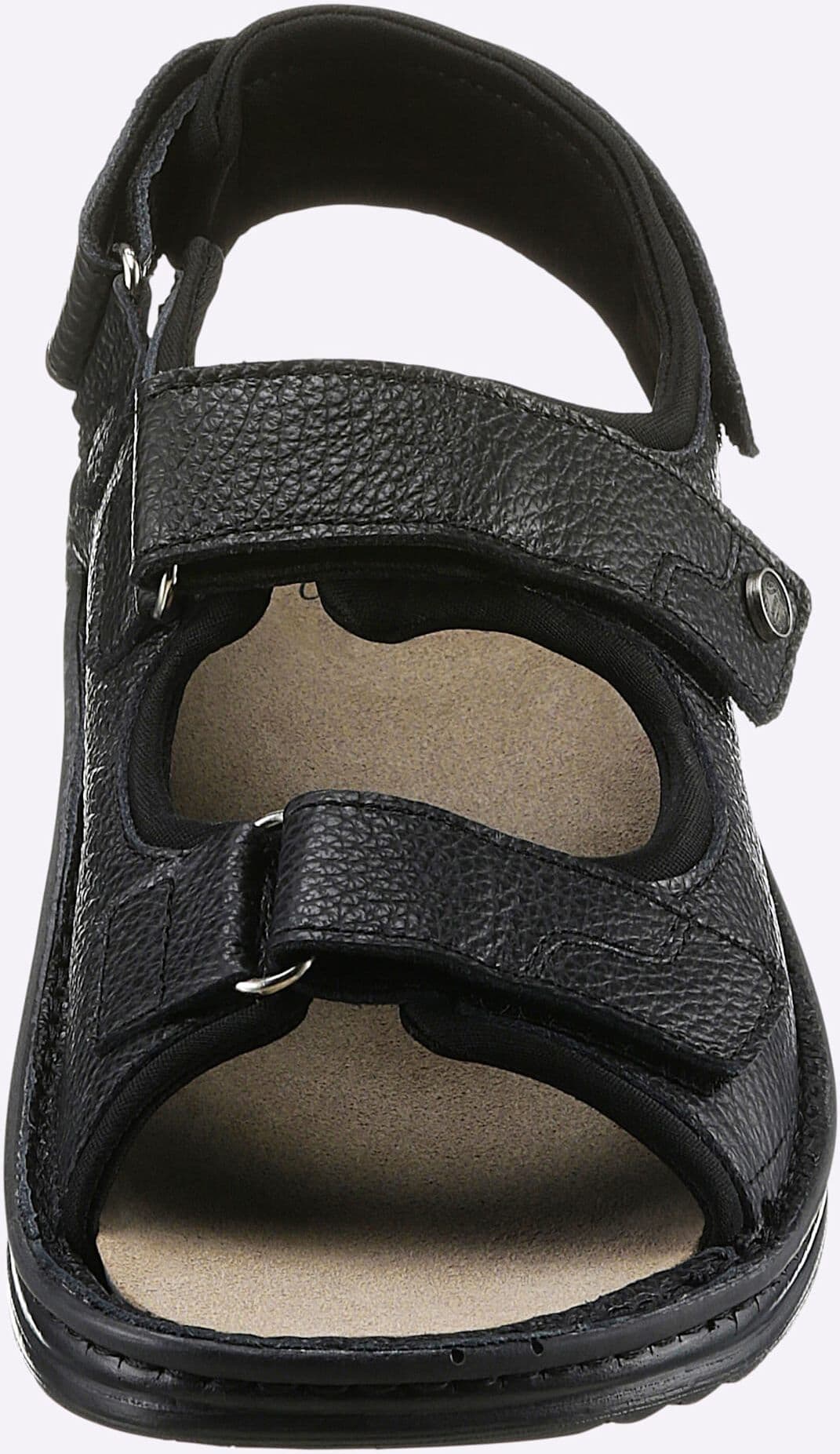 Sandale MUBB, Herren, Gr. 43, schwarz, Glattleder, Schuhe Sandale schwarz 43