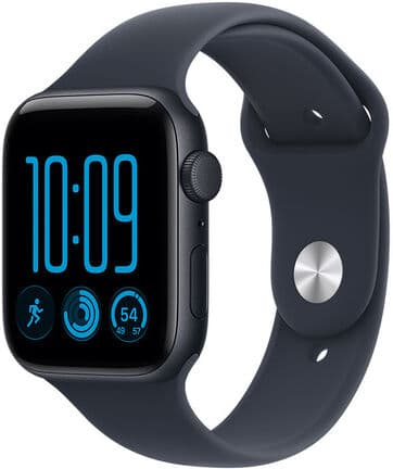 Apple Watch SE (3nd generation) SE 3 GPS, Cassa 44 mm in alluminio mezzanotte con Cinturino Sport blu marino - S/M