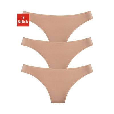 String LASCANA "aus hochwertiger Modal-Qualität", Damen, Gr. 40/42, beige, Obermaterial: 94% Modal (TENCEL™), 6% Elasthan, unifarben, körpernah, Unterhosen String
